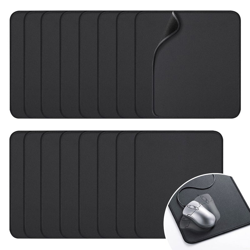Zhithink 17 Pcs Computer Mouse Pad, Non-Slip Rubber Base and Textured Stitched Edge Mousepads,Mouse Pad Pack for Office and Home,10.2x8.2 Inches,3 mm Thickness - Image 1